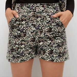 14 • Mango • Quilted Corduroy Shorts with Floral Pattern